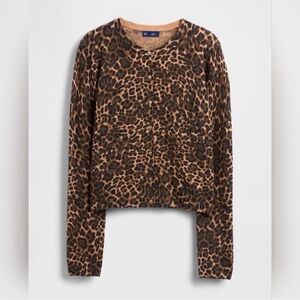 Gap Cashsoft Leopard Print Button Cardigan - Brown & Black